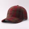 Woolen Plaid Baseball Cap European and American Sunshade Thickened Retro Autumn and Winter Warm Plaid Cap