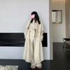 Korean Style Double-Breasted Wool Cashmere Coat for Women - Autumn/Winter, High-End Feel, Stand Collar, Light Luxury.