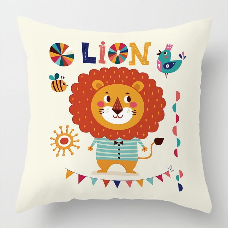 Cartoon Gift Pillow Sofa Bay Window Linen Cushion Cover