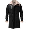 Men's Canvas Jacket Hood Men Winter Zipper Coat Lapel Collar Long Sleeve Padded Polyester Men's Jacket Outerwear