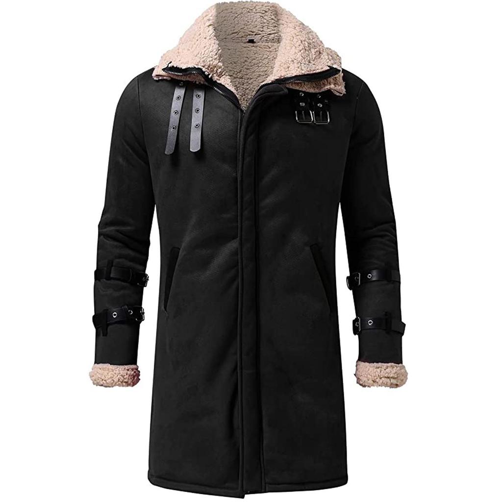 Men's Canvas Jacket Hood Men Winter Zipper Coat Lapel Collar Long Sleeve Padded Polyester Men's Jacket Outerwear