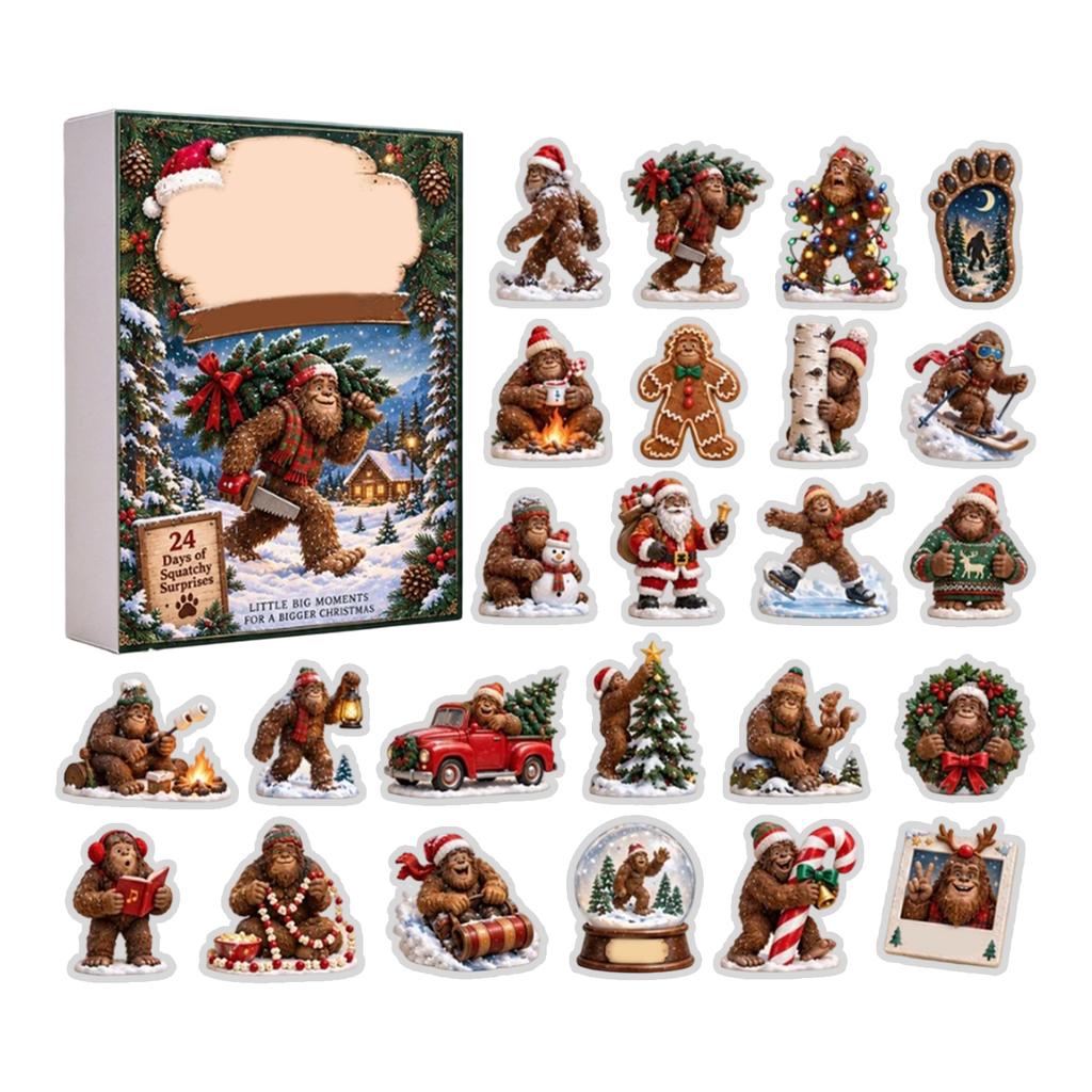 2D Flat Acrylic Advent Calendar with Hanging Ornaments for Christmas Countdown