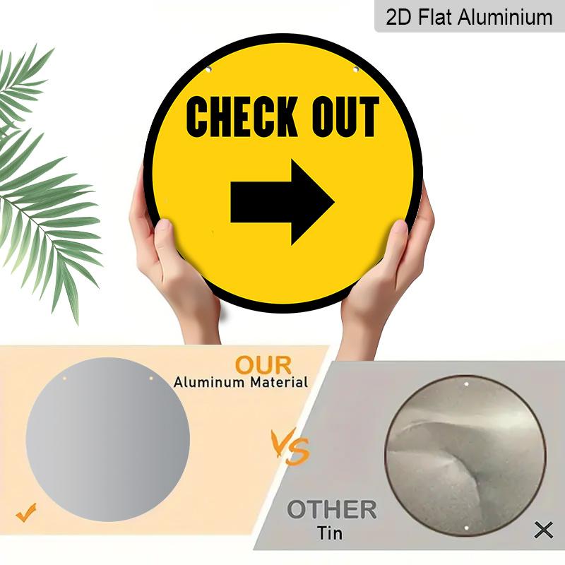 Check Out Arrow Metal Wall Art 7.87x7.87 / 11.81x11.81 Inch Round Aluminum Sign for Shop Cafe Restaurant Business Direction Wall Decor
