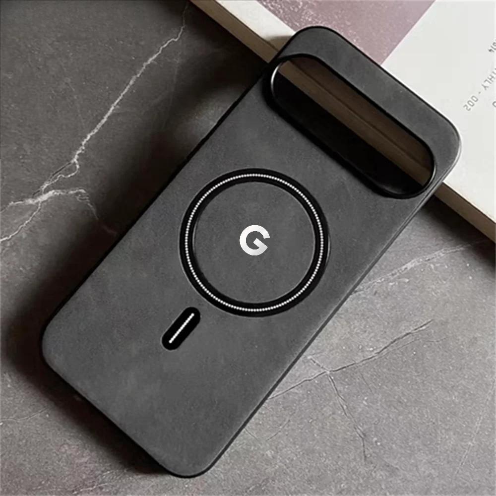 Luxury Business Leather for Magsafe Phone Case for Google Pixel 10 9 8 7 Pro XL 8A 7A Magnetic Wireless Charging Protect Cover