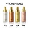 4pcs Body Shimmer Oil Set Liquid Highlighter 30ml Face and Body Luminizer Sparkle Glow Makeup Non-Sticky Moisturizing Shimmer Lotion