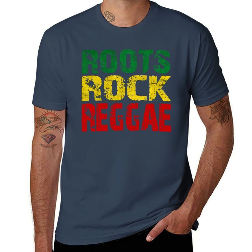 ROOTS ROCK REGGAE T-Shirt Vintage Cute Tops Customizeds Mens Clothes