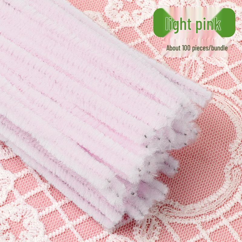 Thickened White Chenille Pipe Cleaners - Mixed Colors for DIY Bouquet Crafts