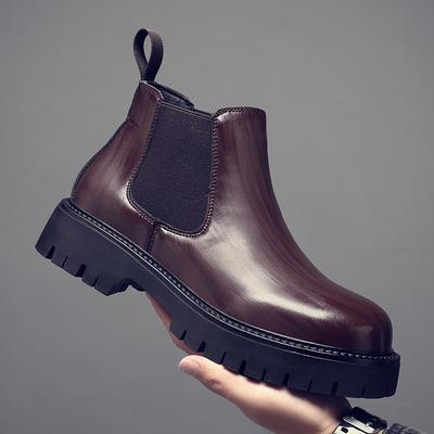 Botas Chelsea Masculinas 2026 Botas de Couro Formais de Negócios Sapatos de Couro de Cano Alto Feitos à Mão Botas Curtas Britânicas Outono e Inverno
