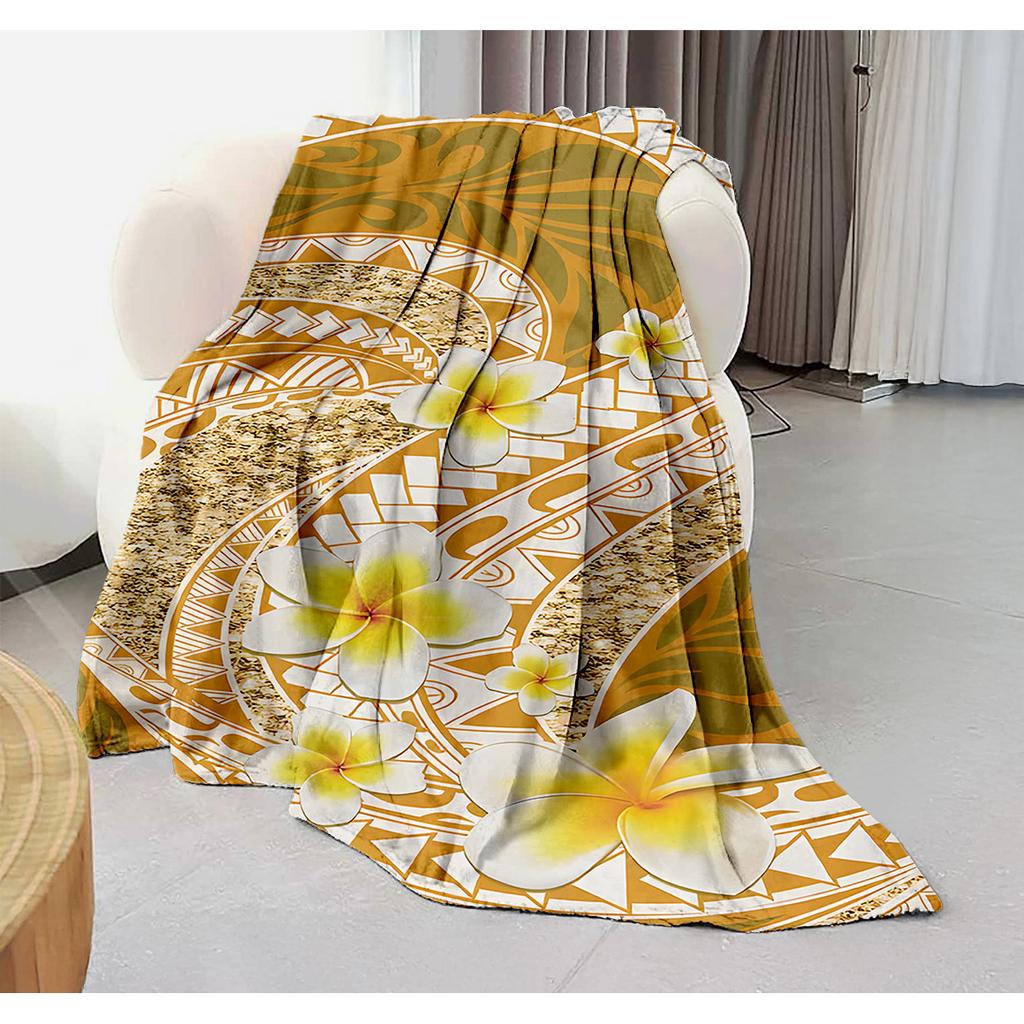 Polynesian Hawaiian Patterns Blanket for Sofa Bed Travel Camping Living Room Office Conditioning Blanket for All Seasons Gifts