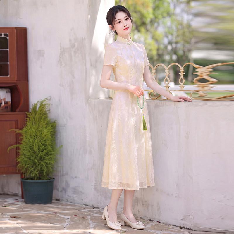 Aodai national style new Chinese daily Suzhou cheongsam improved young 1011 new women's high-end dress summer