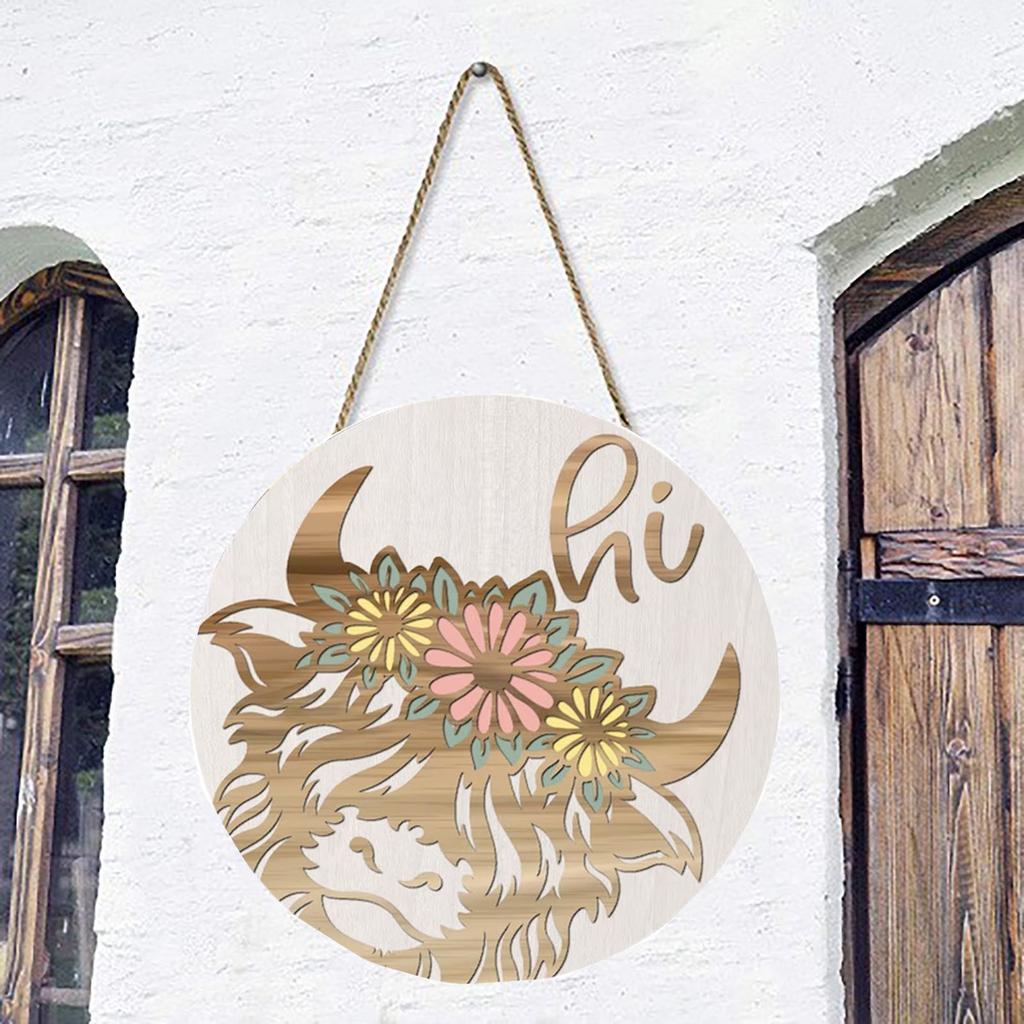 Cheap New Wooden Sign Round Interior Decoration Hanging Decoration Decorative Door Sign Joom