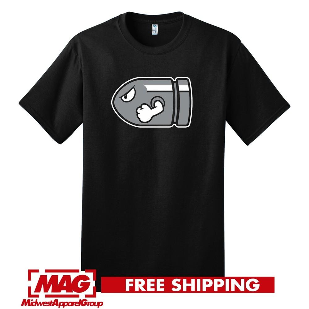 BULLET BILL BLACK T-SHIRT Parody Videogame Shirt Tee Nintendo Super Mario N64 T Unisex T-Shirt XXXL