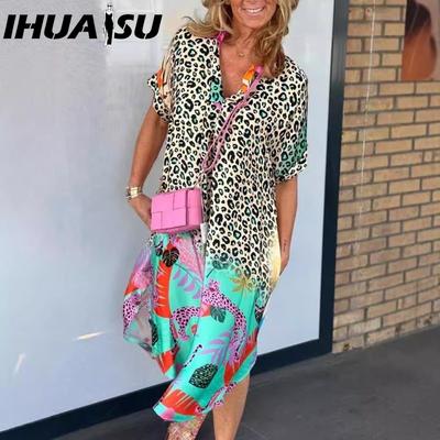 Women's Fashion Summer Spring Short Sleeve V-Neck Casual Dresses