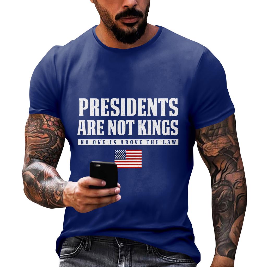 Men's  Neck Short-Sleeve T-Shirt With American Political Print