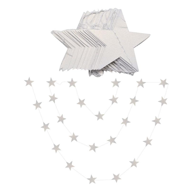 4M Star Garland 7cm 10cm Paper Stars Streamer Glitter Bunting for Birthday Party Decoration Kids Room Decor Baby Shower Supplies 5