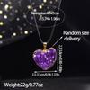 Natural Amethyst Pendant, Heart-shaped Crystal Cluster Edging Necklace, Jewelry