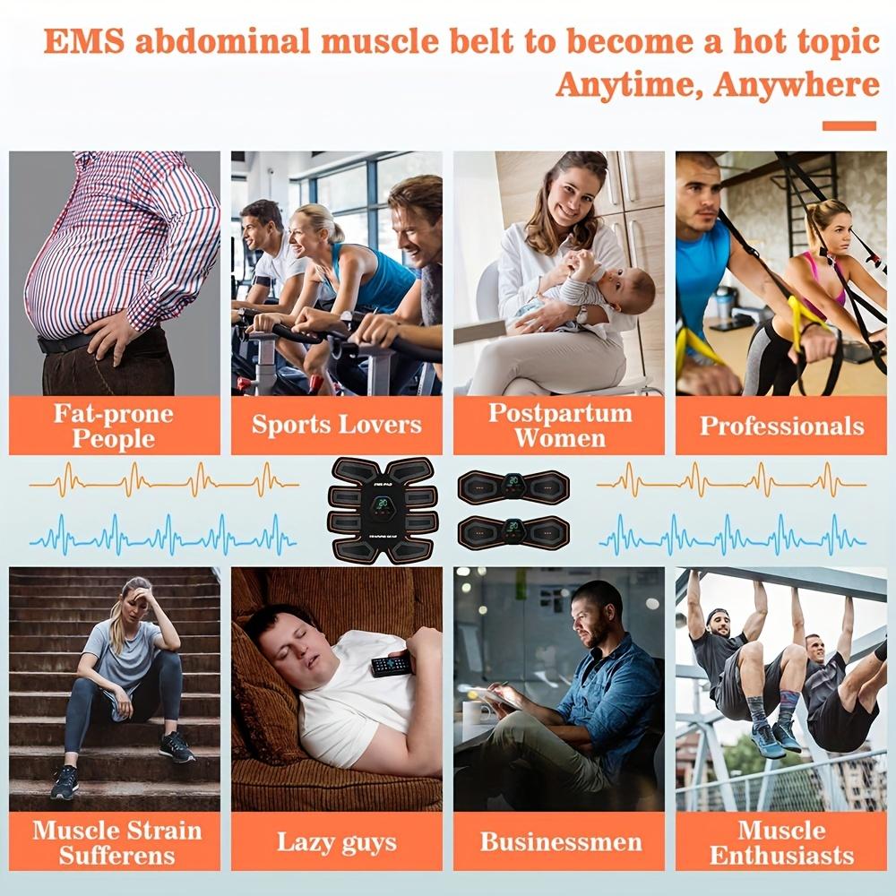 EMS Svalový stimulační pás Elektrický stimulátor břišních svalů Trenér EMS Břišní posilovač Tónovací pásy Paže Noha Záda Fitness Masážní přístroj