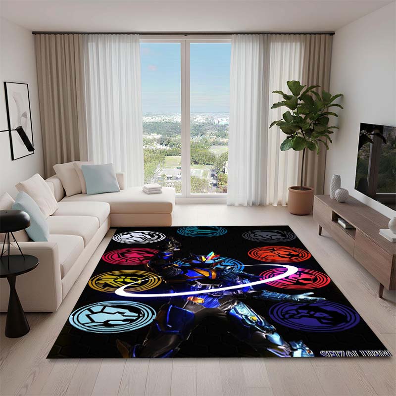 3D Printed Kamen Rider Rug, Suitable for Living Room, Bedroom, Table, Kitchen Doorway, Children's Non-slip Floor Mat.
