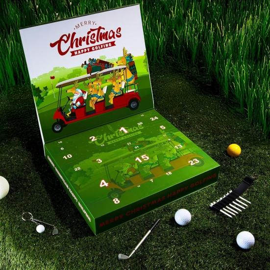 Golf Advent Calendar 2025 24-Day Christmas Countdown Calendar with Golf Balls Tees Markers Socks Tools Gadgets Gift