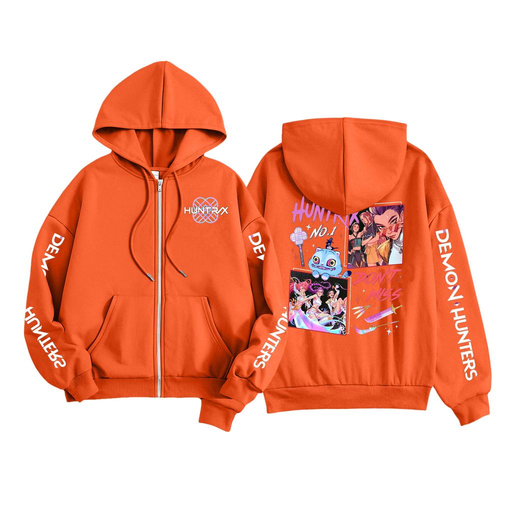 Kids Fashion Women's Lightweight Long Sleeve Zipper Hoodie Printed Hoodie With Pockets