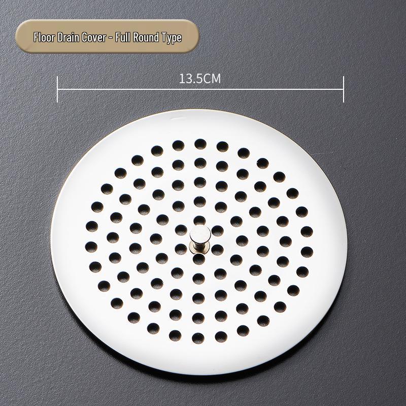 Stainless Steel Round Floor Drain Cover with Anti-Hair Filter and Handle for Hotel Bathrooms