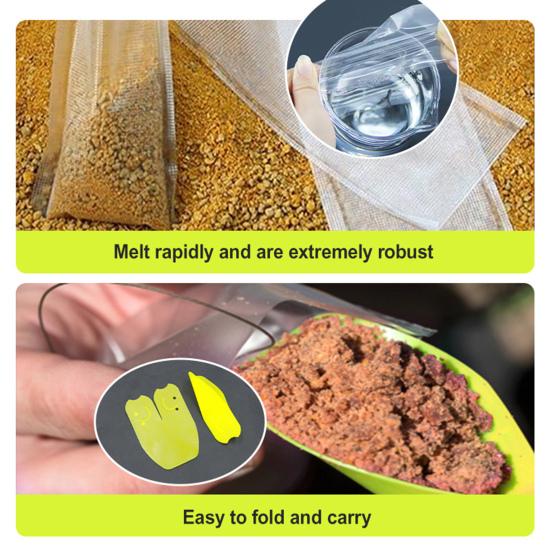 1/2Pcs Foldable Fishing Bait Shovel with Water Soluble Bag Portable Mini Collapsible PVA Lure Spoon Scoop Tool Fishing Accessories