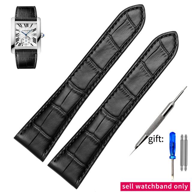 

Ремешок для часов Cartier Tank Ремешок для часов из натуральной кожи Мужской кожаный ремень Claire Лондон Соло Механические часы Аксессуары 25 мм 18mm