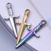6pcs Mixed Stainless Steel Sword Charms For Jewelry Making/Materials To Make Bracelets Earrings Pendant Charm DIY Keychain Bulk