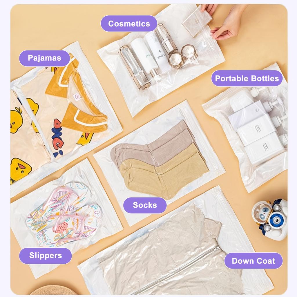 2 Pack Roll Up Compression Bags Reusable Vacuum Storage Bags for Travel Organizer Saving Space In Suitcase No Pump Required 2025