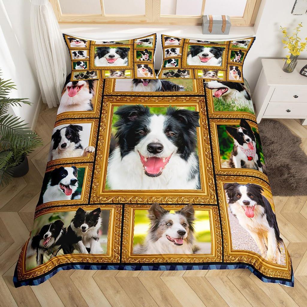 Dog Puppy Down Comforter Set Bedding Set 3-piece Cover Set