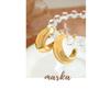 C-Shaped Textured Titanium Steel Earrings, 18k Gold-Plated, Minimalist European and American Style for Autumn/Winter, Christmas Edition F229