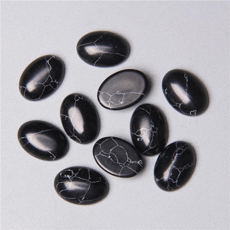 5pc Natural Stone Cabochon Oval Charm Egg Shape Flatback Stone Loose Cabochon for DIY Jewerly Ring Necklace Bracelet Accessories