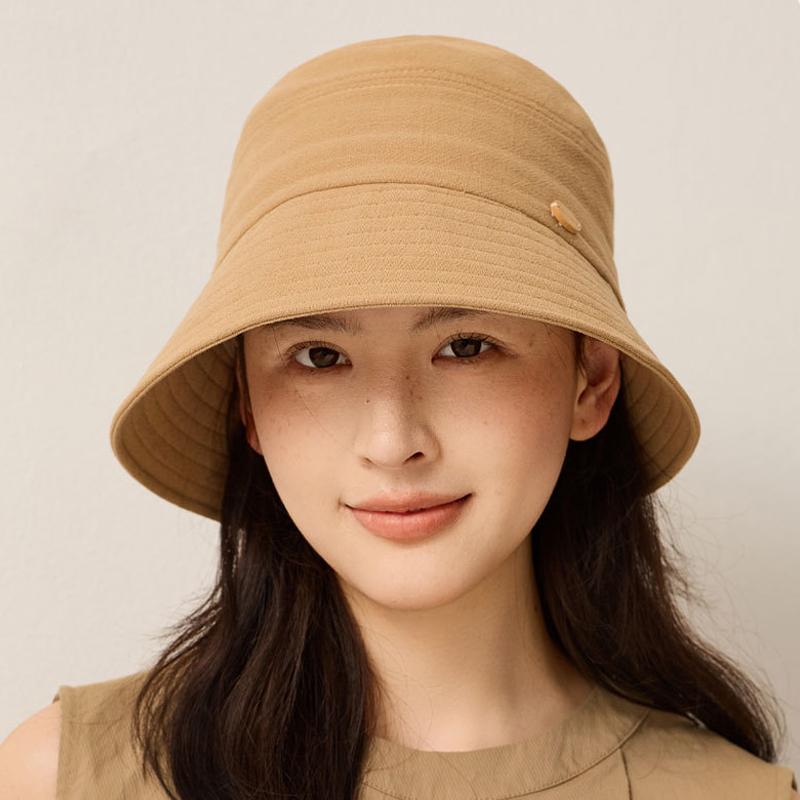 Light Cotton Linen Fisherman Hat Women's Summer Solid Color Sunscreen Hat Foldable Breathable Sun Hat