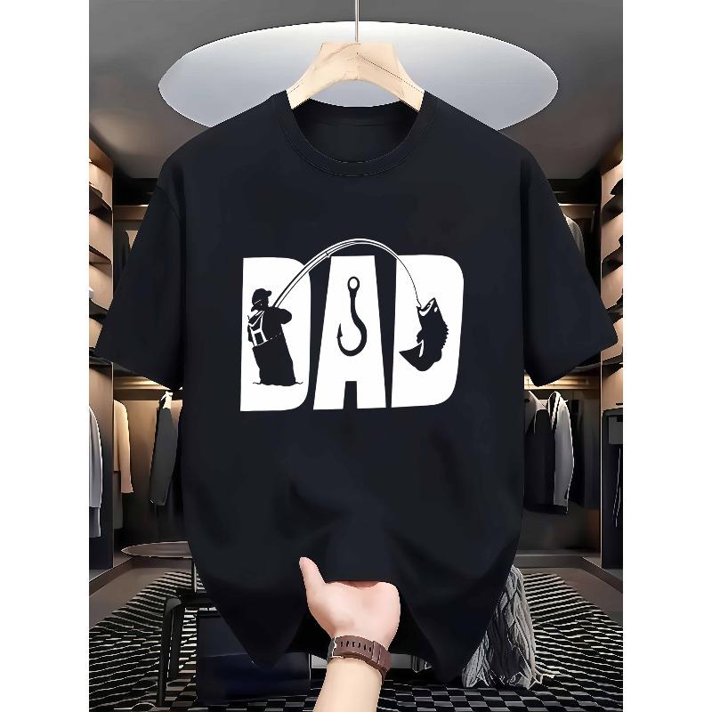 

European sizes Men s Fashion T-shirt Featuring a Creative DAD Fishing Logo Print on the Chest. Inspired by Fishing Culture 4XL чорний