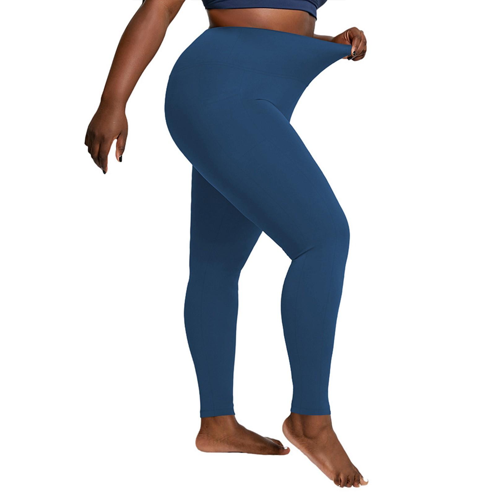 

Женские спортивные штаны для йоги с высокой талией и карманами для подъема бедер, большие размеры, спортивные штаны из флиса с девятью точками XL синий