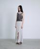 Deoaeteus Asymmetrical Incision Maxi Skirt_Light Gray