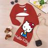 Girls Cartoon 2 Piece Outfits, Long Sleeve Crop Top + Spaghetti Strap Bodycon Dress, Light Fresh Cartoon Print Party Dress Set