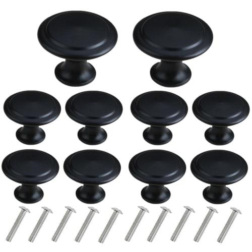 

fogman Drawer Knobs, Pulls, Knobs, Handles, Custom, Stylish Furniture, Set of 10 (Black)