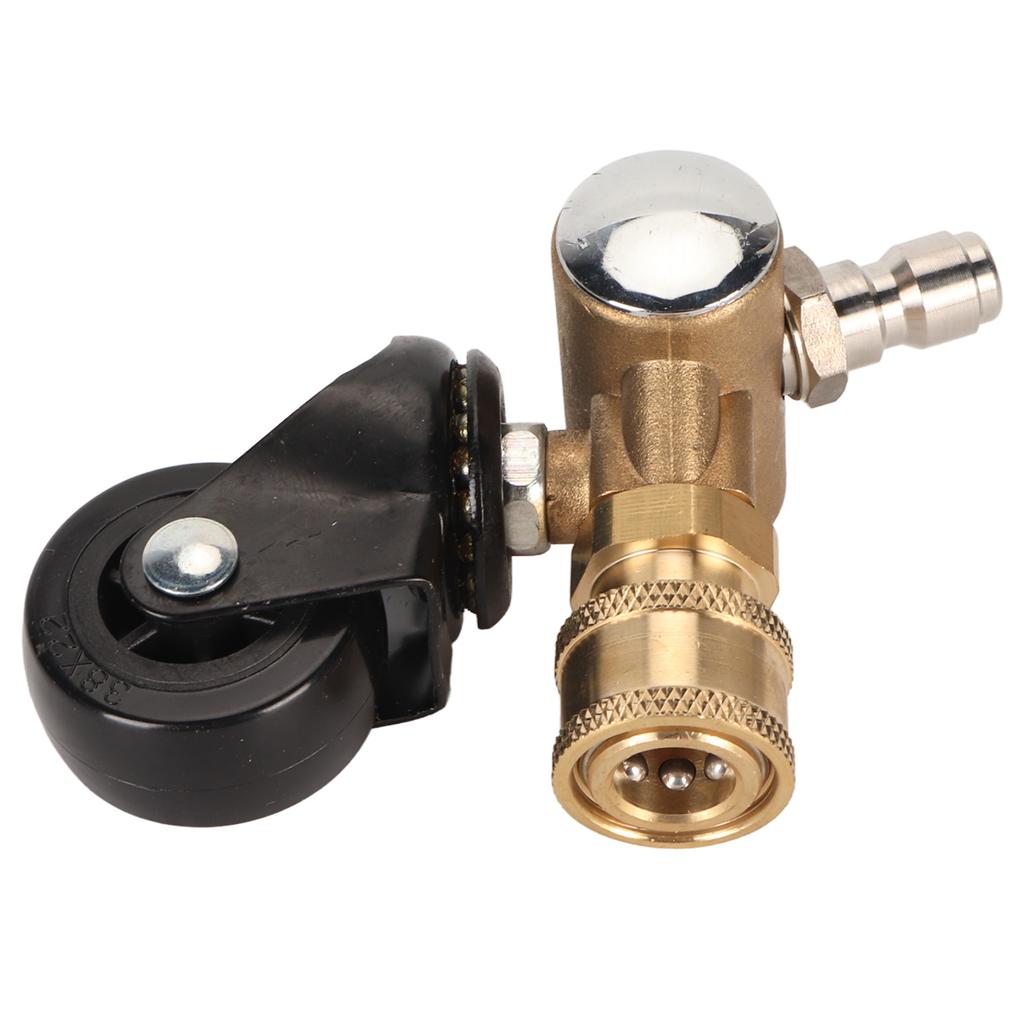 Car Wash   Wheel Adapter, Pressure Washer Joint Wheel, 1Celsius4\  Quick Connector, Unique Design for Car Bottom Cleaning, Brass,