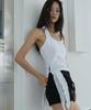 Lense Side Slit Halter Top White