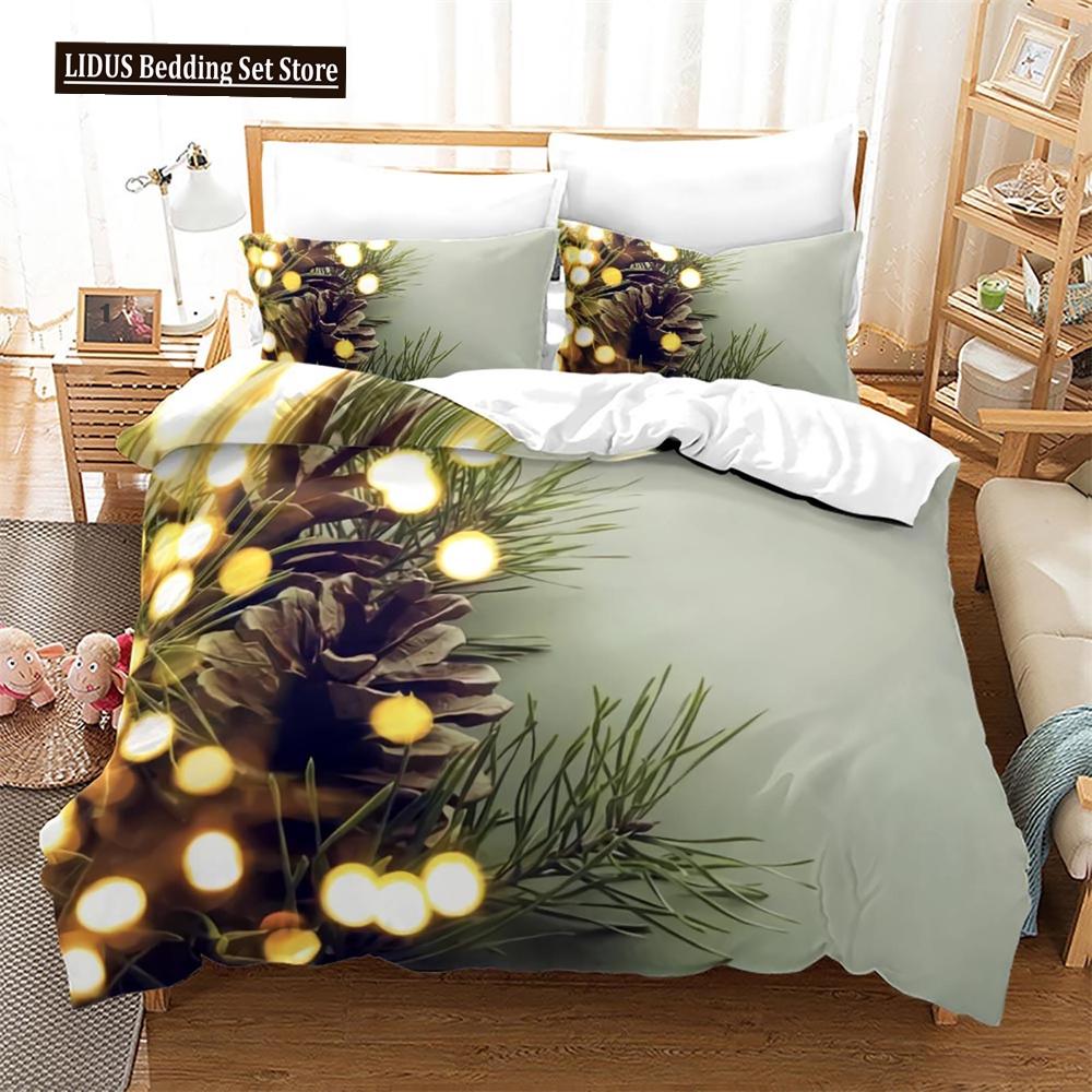 Weihnachts-Bettbezug-Set King Queen Full Size Winterthema Schneemann-Muster Polyester Bettdeckenbezug für Kind Festivalgeschenk