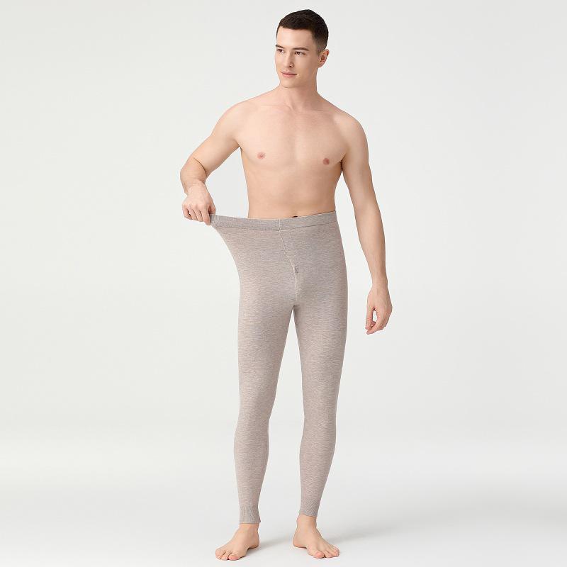 Unisex Thin Wool Knit Base Layer Pants: High Waist, Warm & Thick for Autumn/Winter