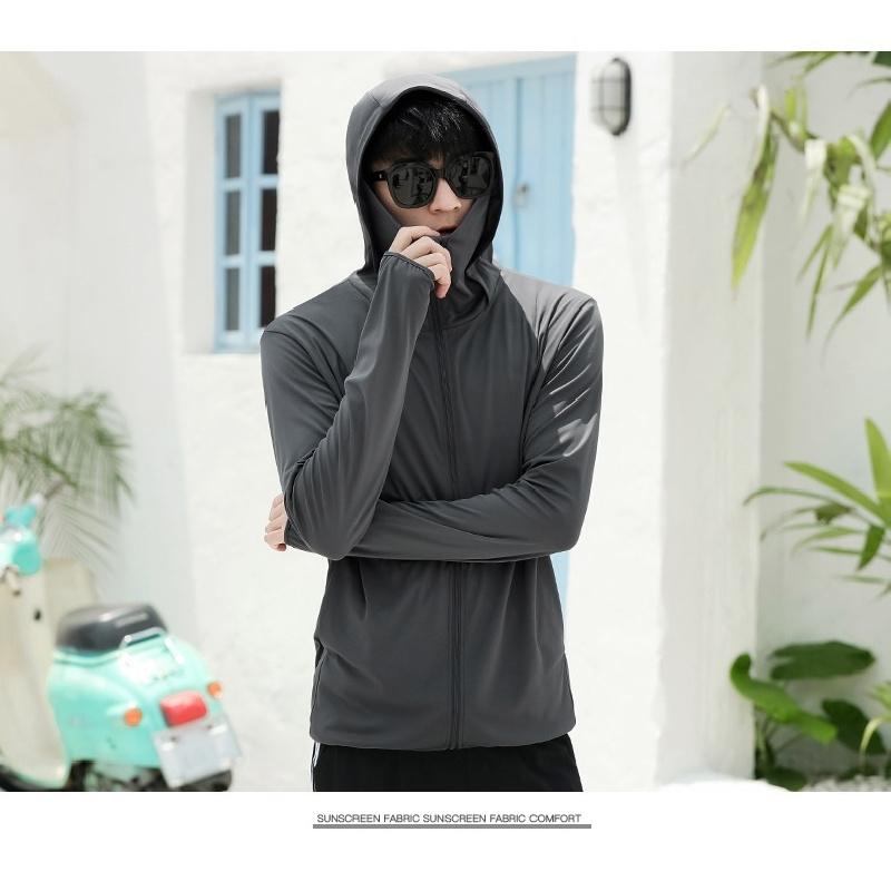 New 2026 Men's Summer Ice Silk Sunscreen Jacket, UV Protection, Outdoor Thin Breathable Lightweight Sunscreen Clothing