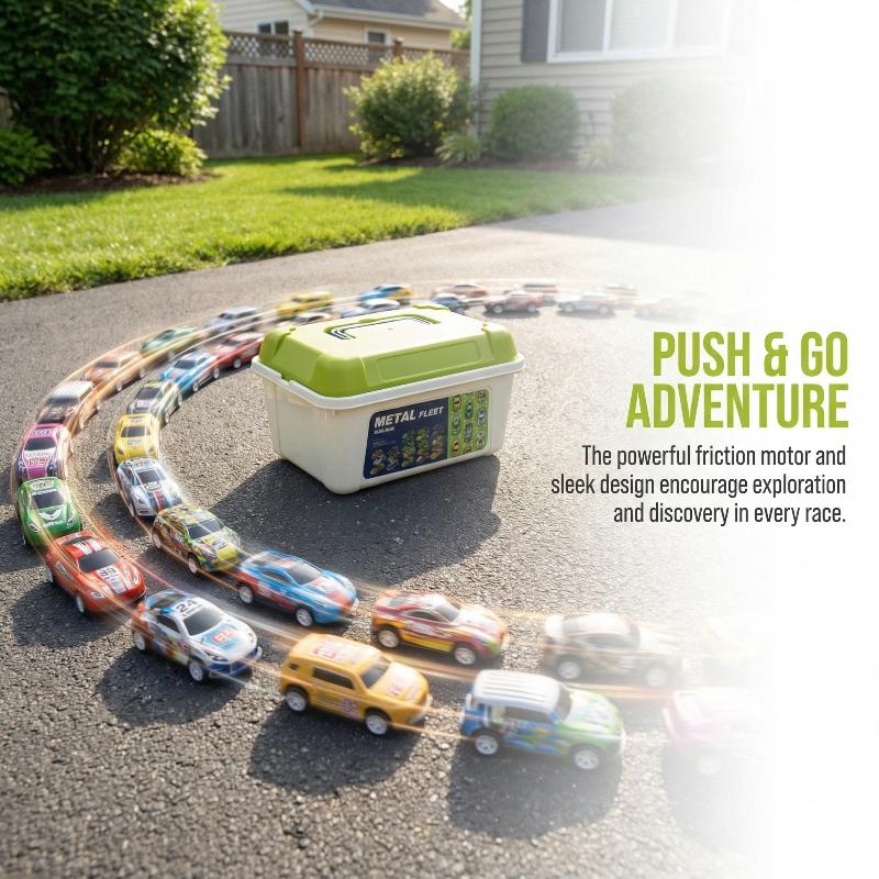 10/30/50Pcs Random Mini Alloy Car Model Diecast Cars Toys With Storage Box Christmas Gift For Kids Sliding Inertia Vehicle Toys