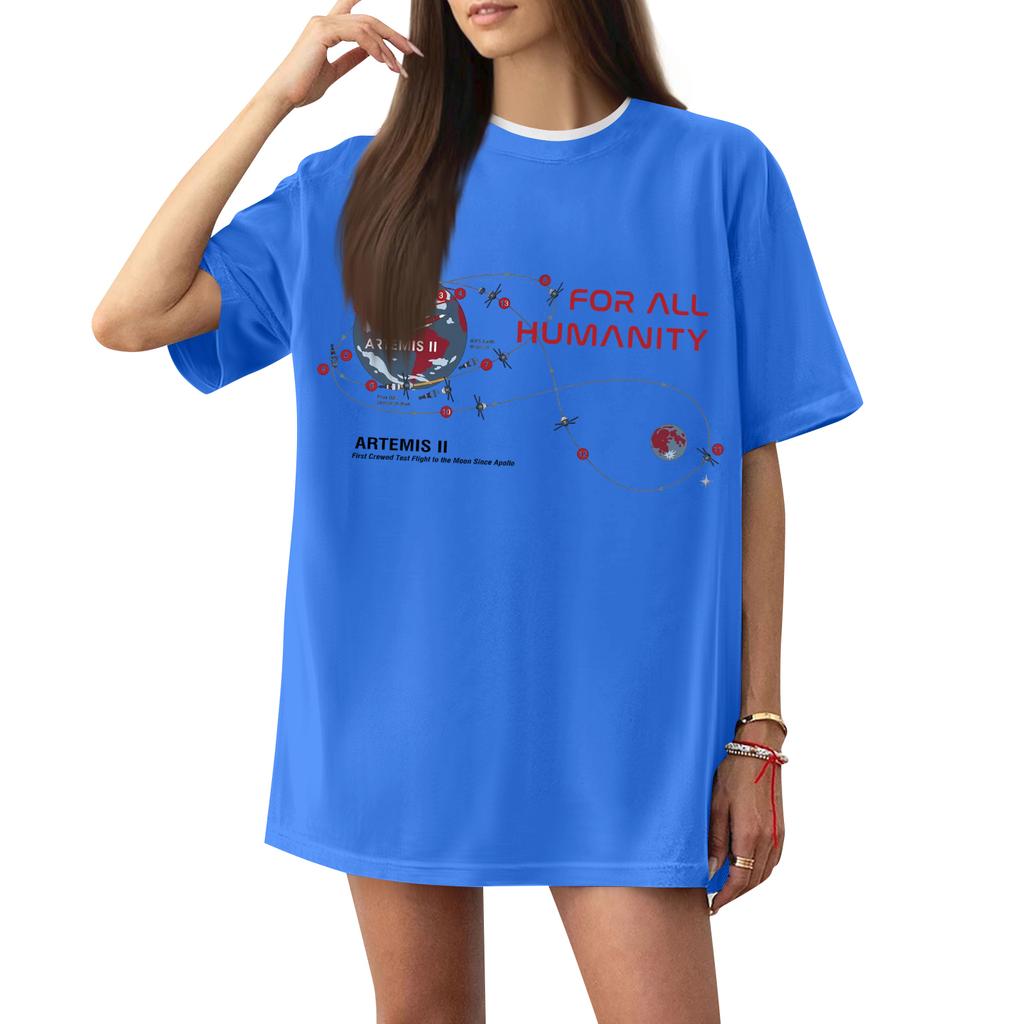 Women's Casual Printed T-Shirt Round Neck Pullover Short Sleeve Top