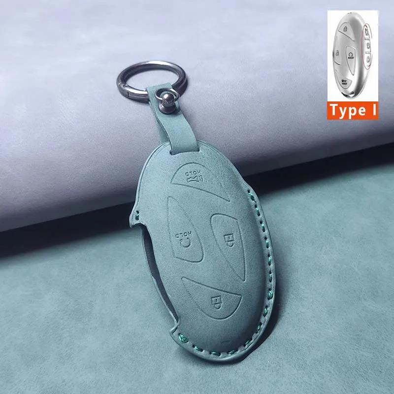 Housse de boîtier de clé intelligente pour voiture pour Hyundai Grandeur GN7 Kona Ev 2023 Ionic 6 5/7 Boutons Porte-clés en cuir Accessoires de Protection Durables