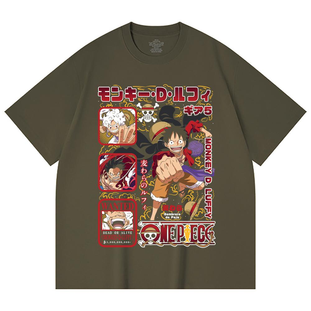 230 Gsm 100% Cotton One Piece V78 Luffy Print Unisex Heavy Cotton T Shirt