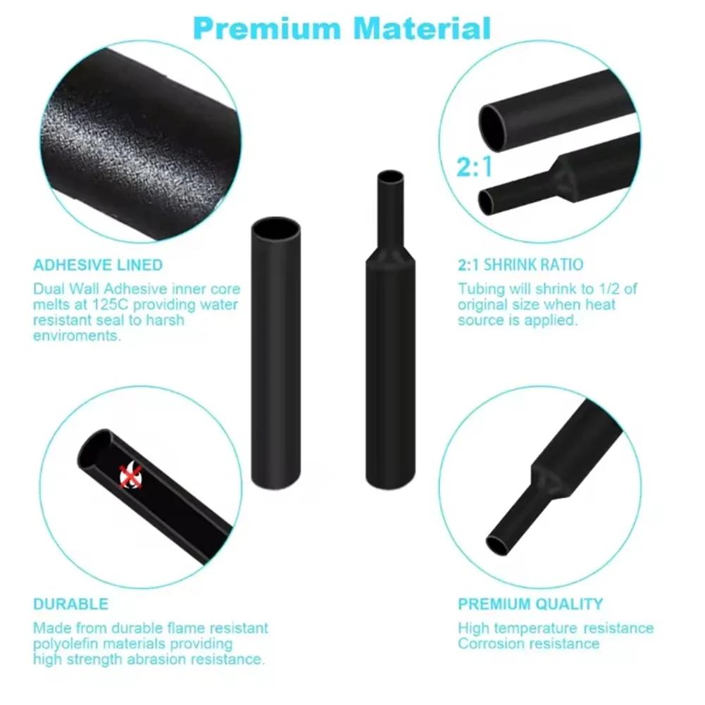 650pcs Heat Shrink Tubing Set 2:1 Shrinkage Ratio Waterproof Insulation Protection Heat Shrink Tube For Electrical Insulation