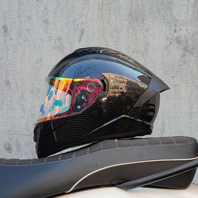 Motorcycle Helmet Men and Women Double Lens Party Sports Car Helmet New National Standard Four Seasons Personalized Bluetooth