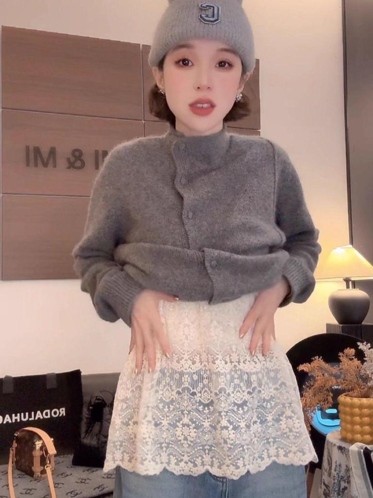 Κορεάτικο Δαντελωτό Κροσέ Αμάνικο Τοπ Dongdaemun - Γυναικείο Κομψό Πουκάμισο για Layering